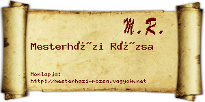 Mesterházi Rózsa névjegykártya