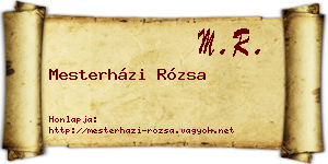 Mesterházi Rózsa névjegykártya